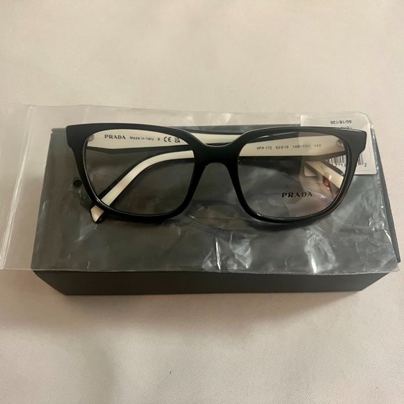 Prada Eyeglass Frames VPR 17Z 1AB-101 52-18-140 NEW - Picture 1 of 4